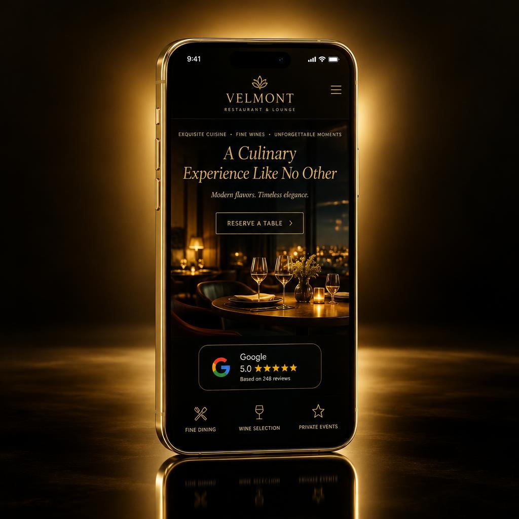 Premium Webseite von TapBoostMedia auf einem Smartphone